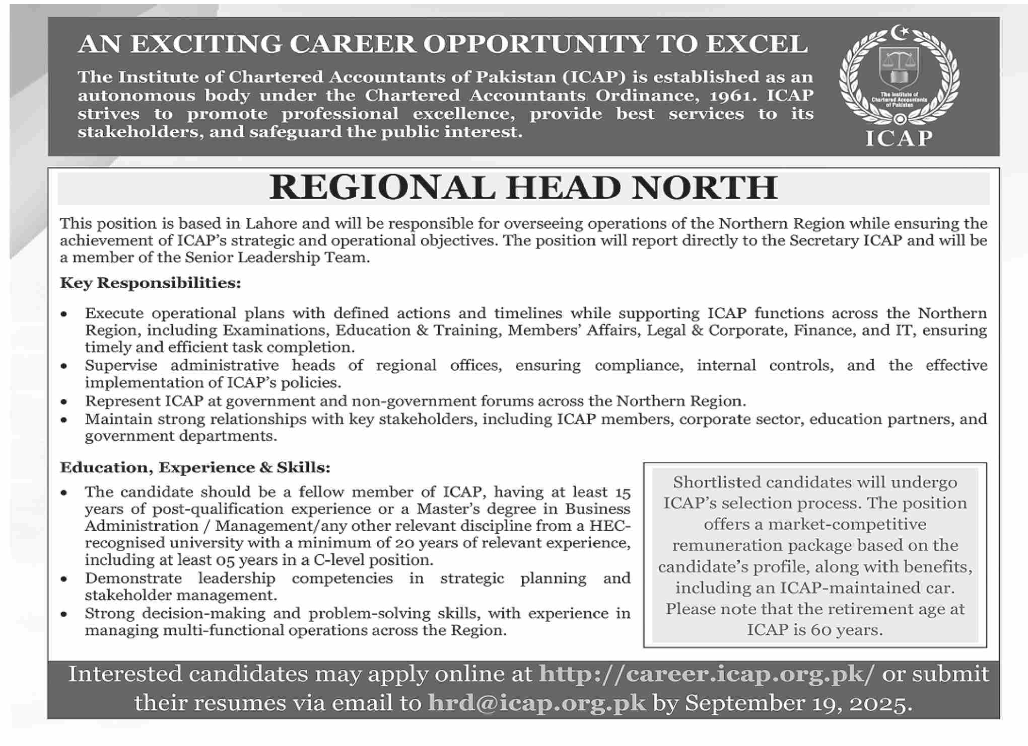 Jobs in The Institute of Charactered Accountants of Pakistan